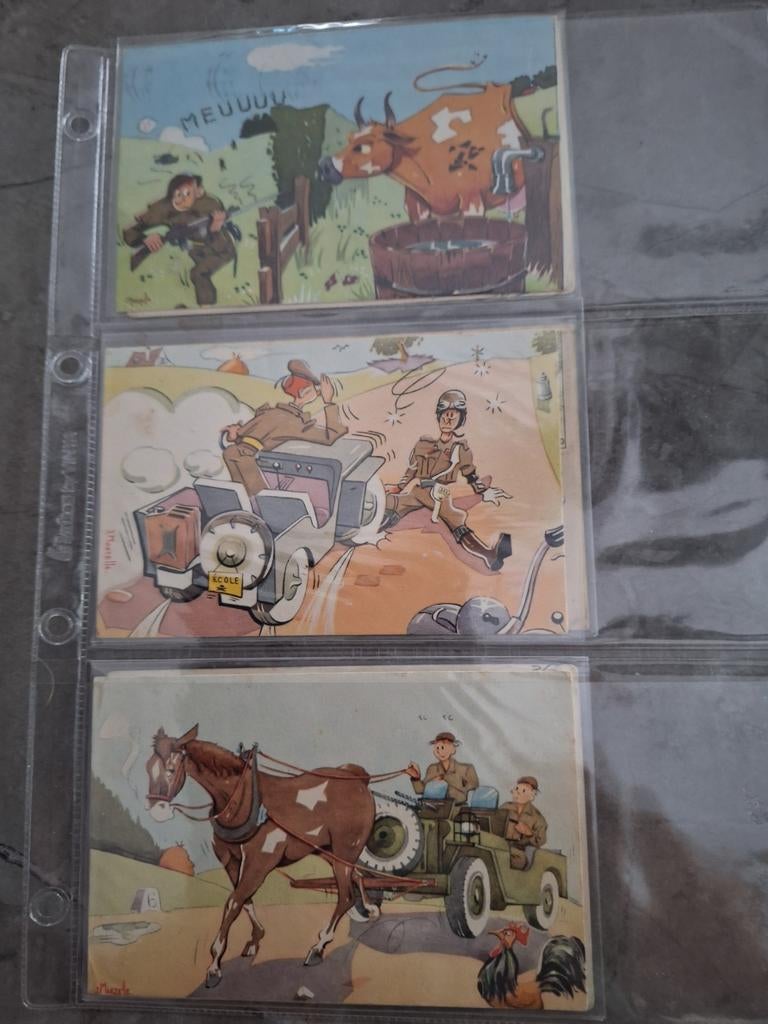 Kaarten humor uit de jaren 60 , 70 ., Ophalen of Verzenden, Landmacht, Foto of Poster