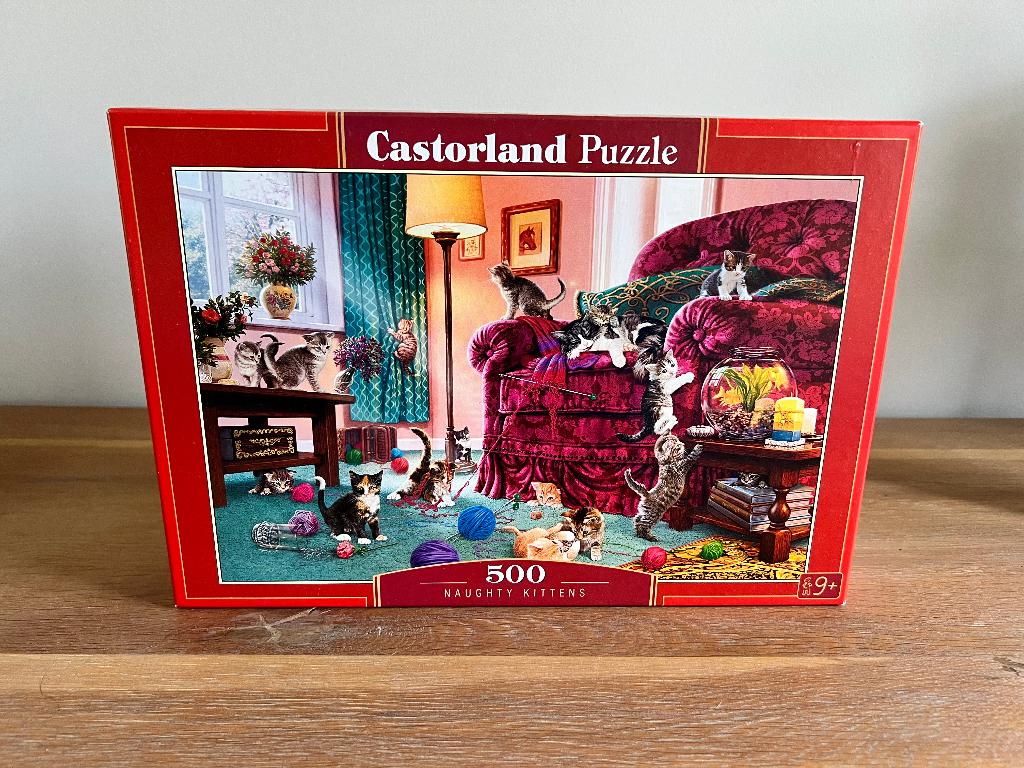 Puzzle Castorland - Chatons coquins, Enlèvement ou Envoi, 500 à 1500 pièces, Comme neuf, Puzzle