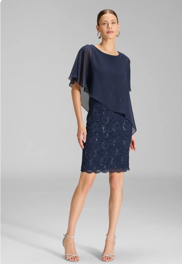 Coctailjurk navy, Kleding | Dames, Gelegenheidskleding, Zo goed als nieuw, Cocktailjurk, Maat 38/40 (M), Blauw, Ophalen