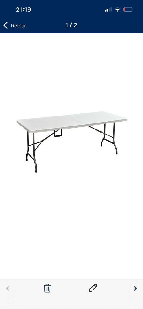 Table et bancs de réception 1m80 à louer (20 euros/jour), Maison & Meubles, Tables | Tables mange-debout, Comme neuf, Enlèvement