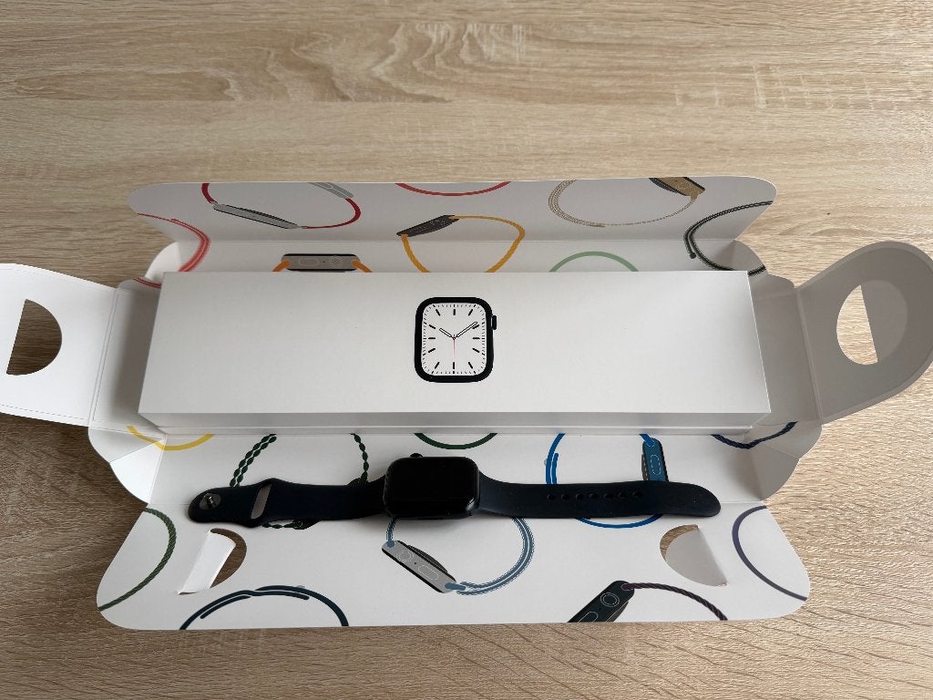 Apple Watch série 7 Midnight Blue 45mm, Handtassen en Accessoires, Ophalen, Gebruikt, Blauw, Apple Watch
