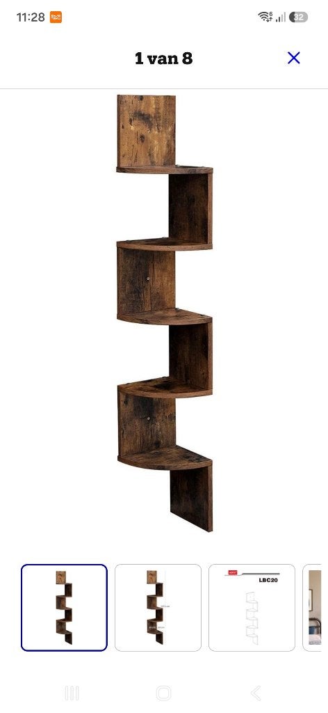 2 hoekrekken, Ophalen, Zo goed als nieuw, Hout