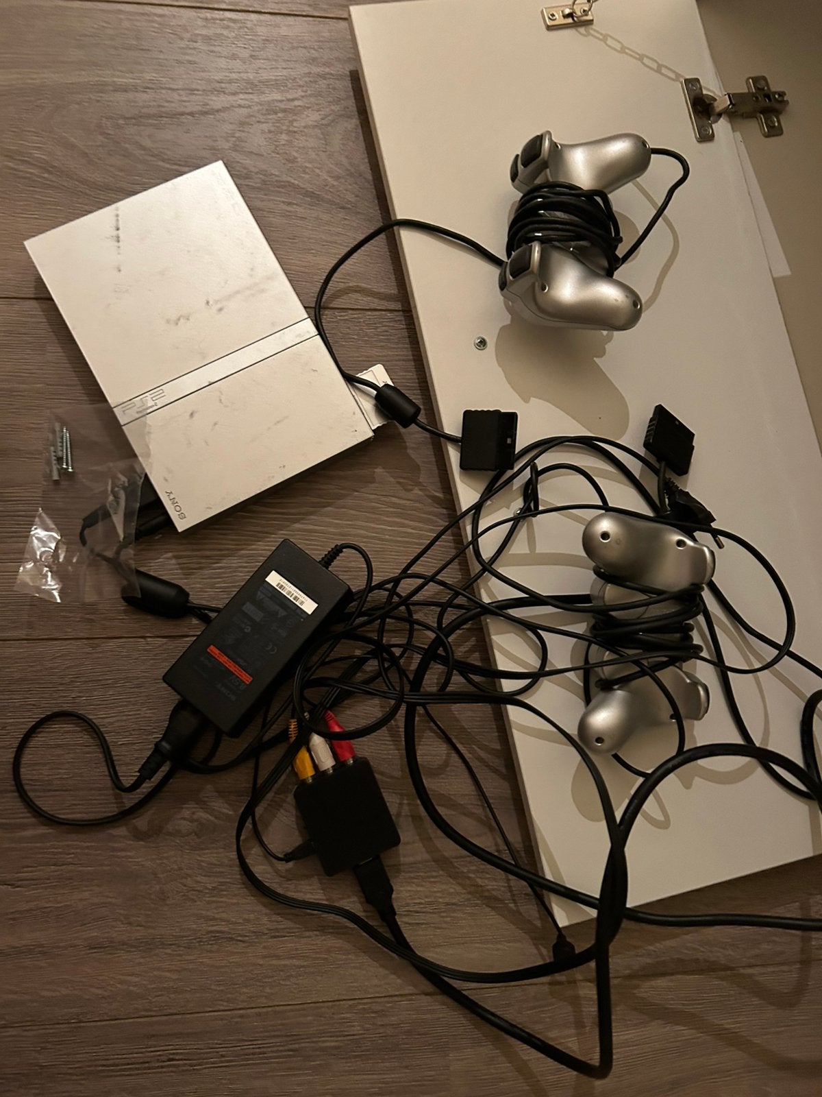 Oude Playstation, Games en Spelcomputers, Spelcomputers | Sony PlayStation 2, Ophalen, Met 2 controllers, Zilver, Gebruikt