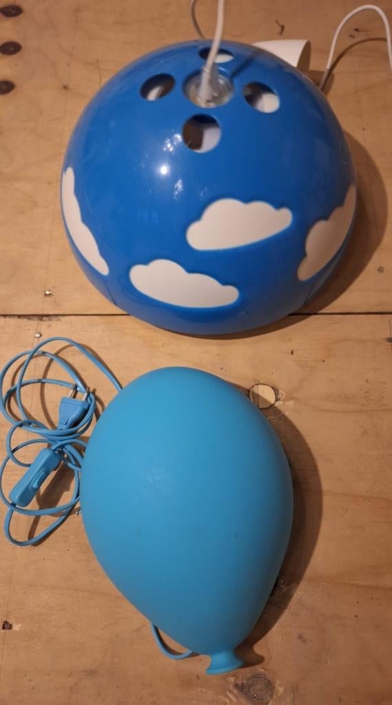 Lampes bleues Ikea, Enlèvement ou Envoi, Utilisé, Synthétique, Moins de 50 cm