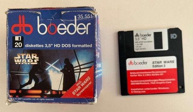 DISQUE D'ÉCONOMISEUR D'ÉCRAN STAR WARS + BOÎTE SCREENSAVER, Enlèvement ou Envoi, Utilisé, Ustensile