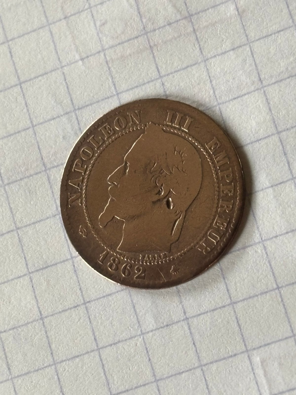 Muntstuk 2 Franse centimes 1862 A, Ophalen of Verzenden
