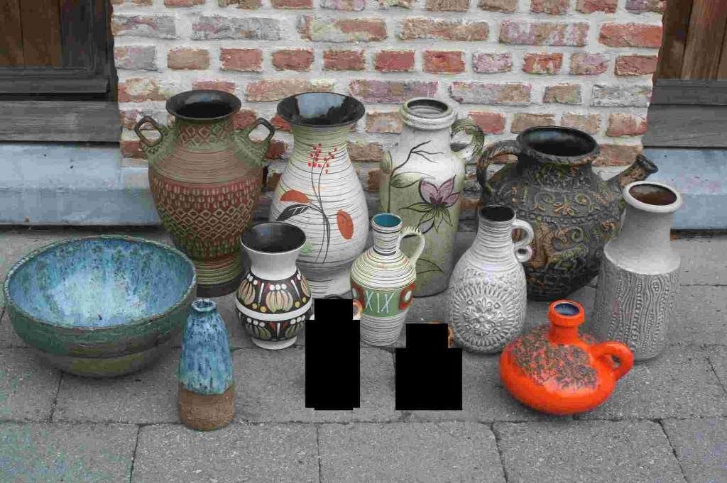 12x vaas West-Germany jasba scheurich bay keramik (jaren 60), Antiek en Kunst, Ophalen of Verzenden