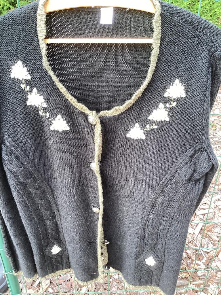 Gilet gris à motifs edelweiss, taille 42, Enlèvement, Taille 42/44 (L)