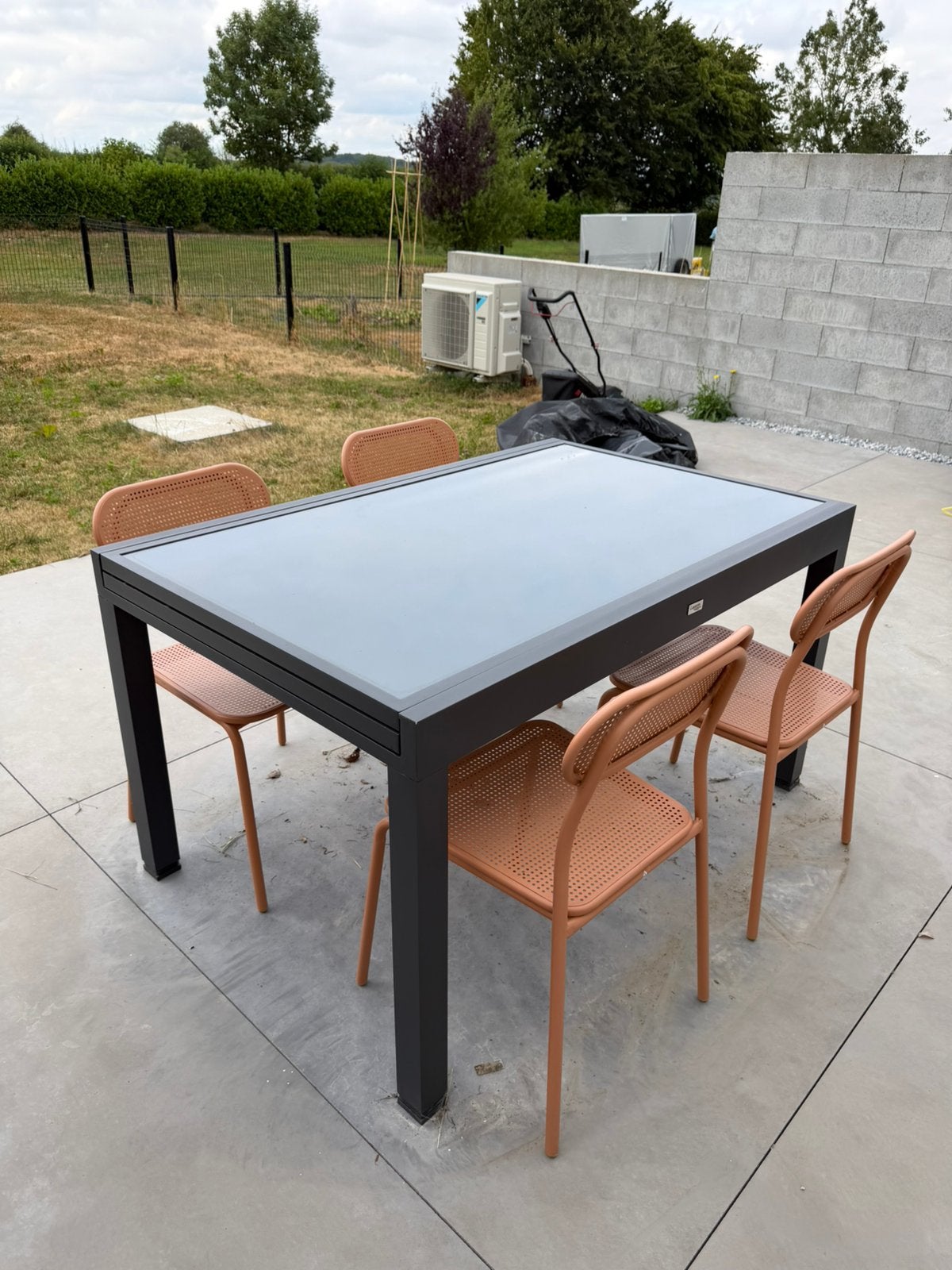 Table Porto et chaises en métal, Jardin & Terrasse, Enlèvement, Comme neuf, Aluminium