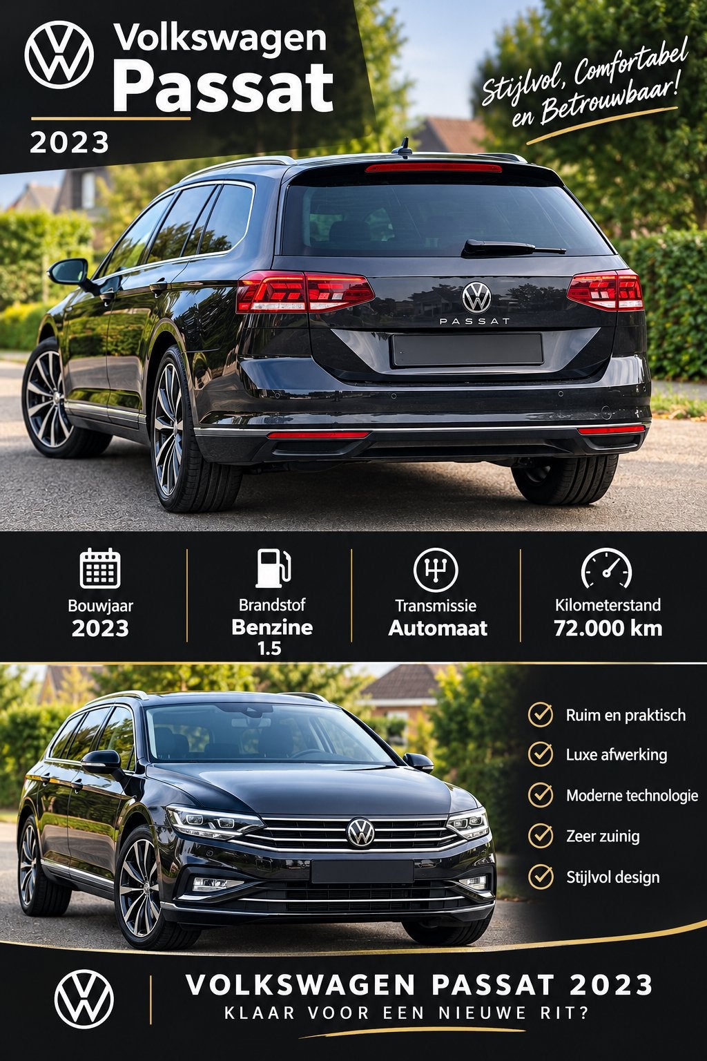 TE KOOP – Volkswagen Passat 1.5 TSI Automaat – 2023, Autos, Volkswagen, Achat, Euro 6, 5 portes, Break