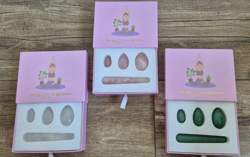 Set Yoni ei + kegel (kristal, kwarts, aventurijn), Verzamelen, Mineralen en Fossielen, Ophalen, Mineraal