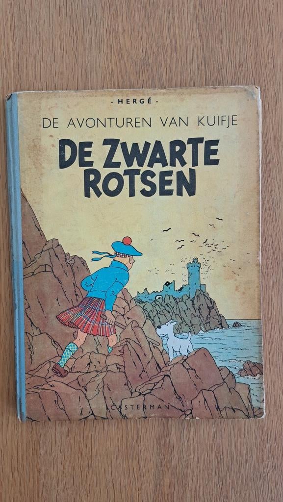 Kuifje – De Zwarte Rotsen (Casterman, jaren ’50, linnen rug), Boeken, Prentenboeken en Plaatjesalbums, Ophalen
