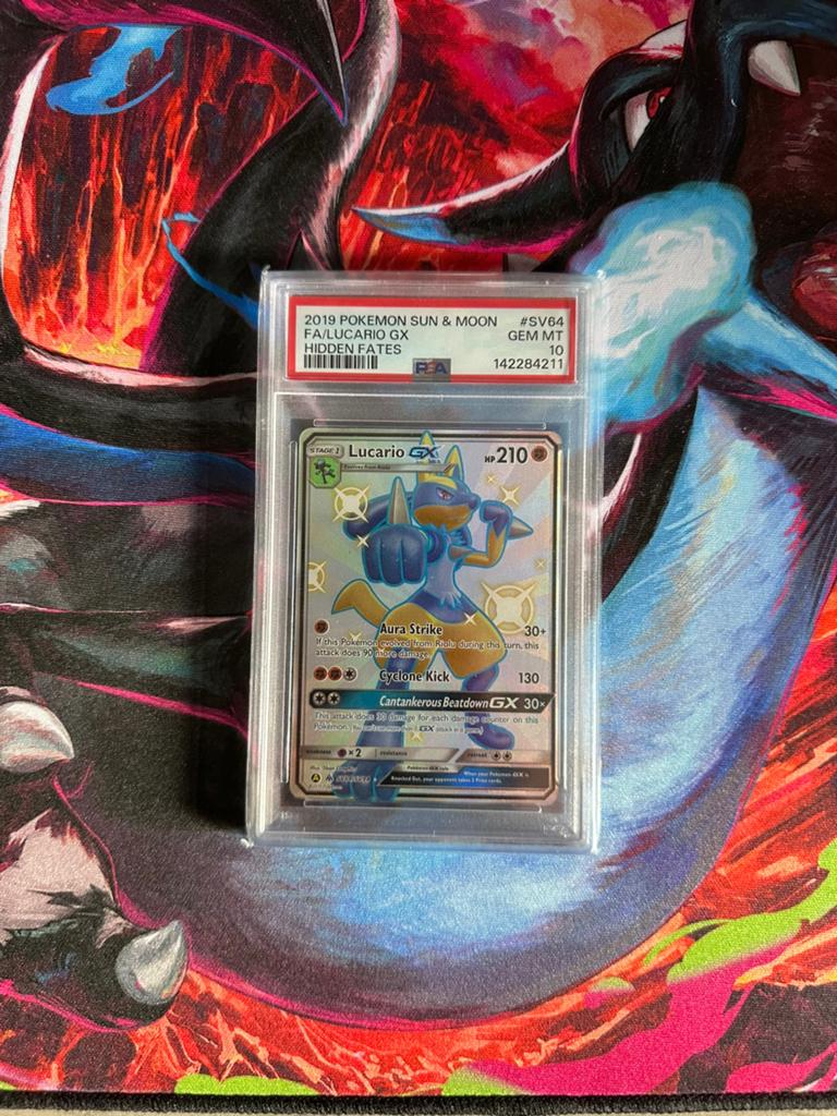 Pokémon Lucario GX SV64 PSA 10 Hidden Fates Shiny Full Art, Hobby en Vrije tijd, Verzamelkaartspellen | Pokémon, Ophalen, Zo goed als nieuw
