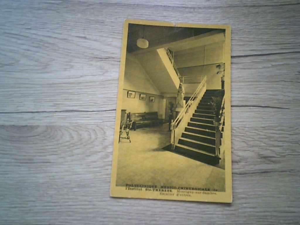 MONTIGNY-SUR-SAMBRE: Institut Ste Thérès - Escalier d'entrée, Enlèvement ou Envoi, Avant 1920, Affranchie, Hainaut