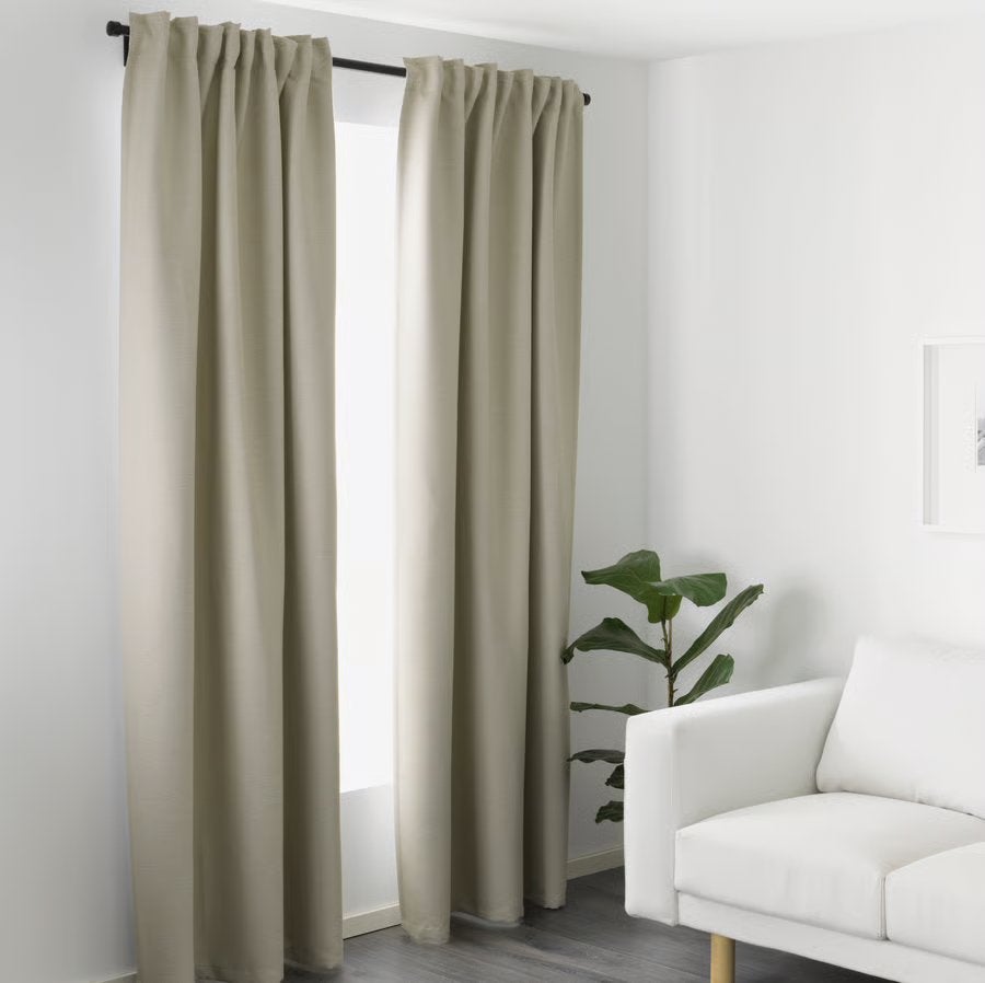 Rideaux occultants VILBORG Beige IKEA 145x300 cm ( x2 ) neuf, Maison & Meubles, Neuf, 300 cm, Enlèvement ou Envoi, Beige