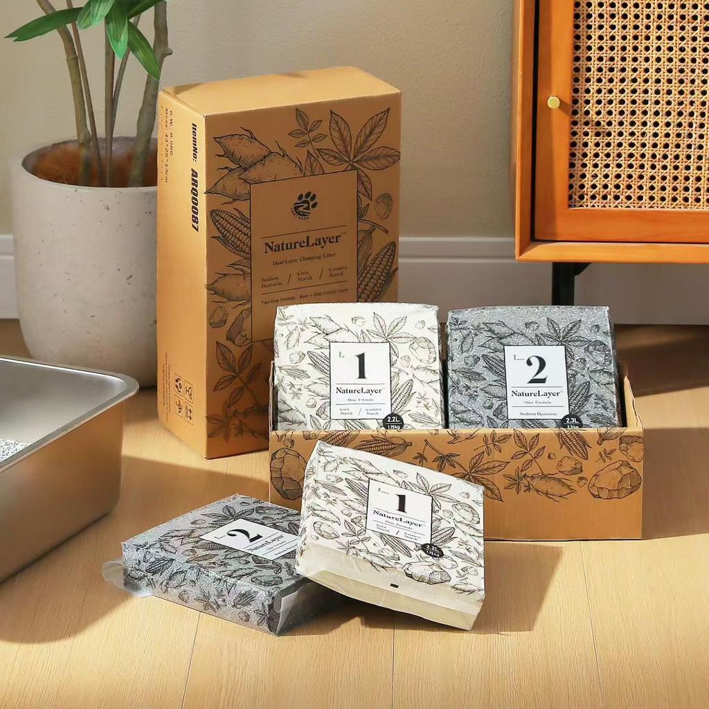 9L kattenbak set – cassava + bentoniet + krabdoos, Ophalen of Verzenden, Zo goed als nieuw