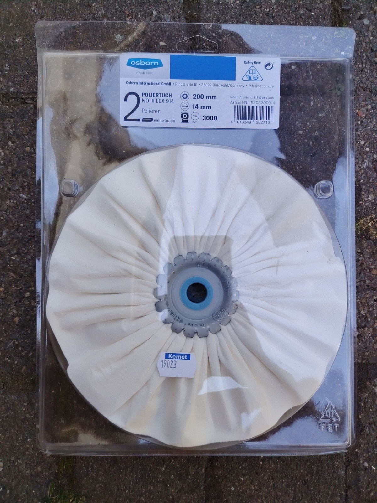 Polier schijven Kemet 200 mm / 14 mm, Ophalen