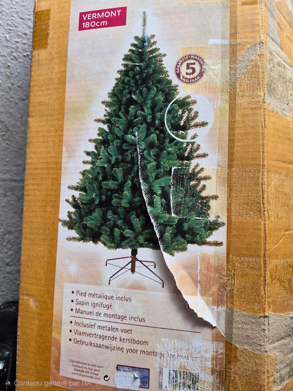 Sapin de Noël artificiel, hauteur 180 cm, vert foncé, Divers, Enlèvement, Utilisé