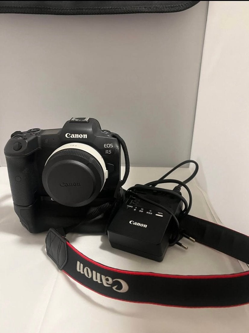 Canon EOS R5 + Grip Batterie + 2 Batteries – Excellent État, Enlèvement, Comme neuf, Batterie, Canon