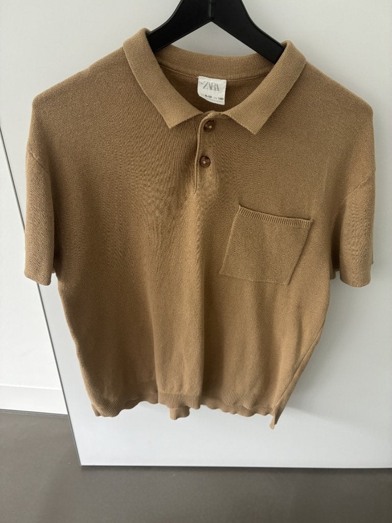 Polo en jersey marron taille 140 de Zara, Garçon, Enlèvement ou Envoi, Chemise ou À manches longues, Comme neuf