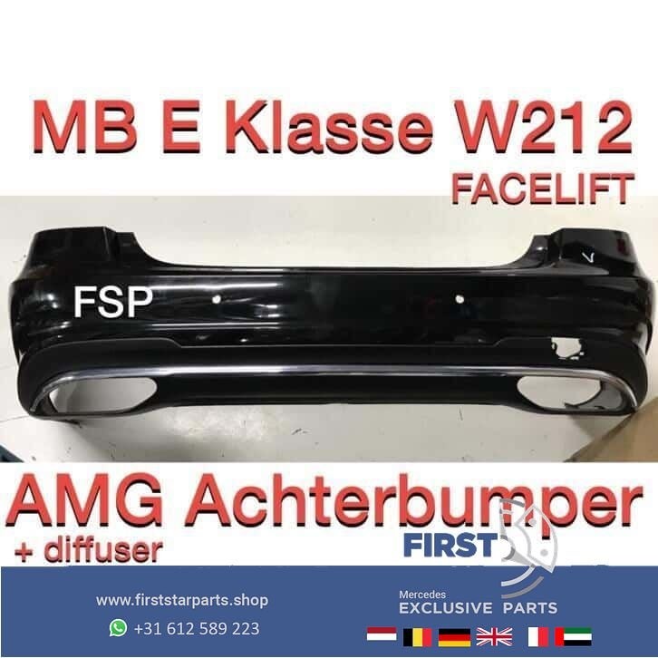 W212 AMG Facelift Achterbumper + diffuser Mercedes E Klasse, Arrière, Utilisé, -, -