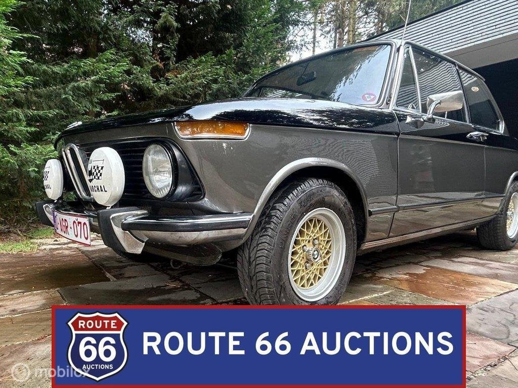 BMW 2002 Ti | 1975 | Route 66 Auctions, Auto's, Zwart, Bedrijf, Handgeschakeld, Overige carrosserie