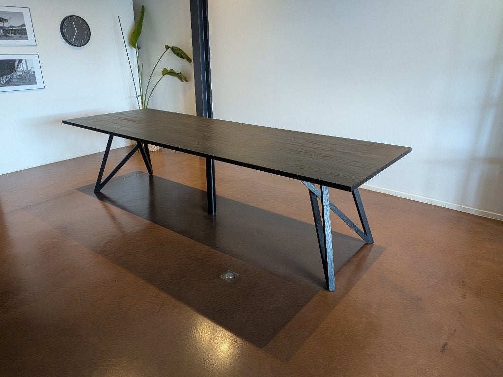 Eettafel zwart, Huis en Inrichting, Tafels | Eettafels, Ophalen, 200 cm of meer, 50 tot 100 cm, Zo goed als nieuw