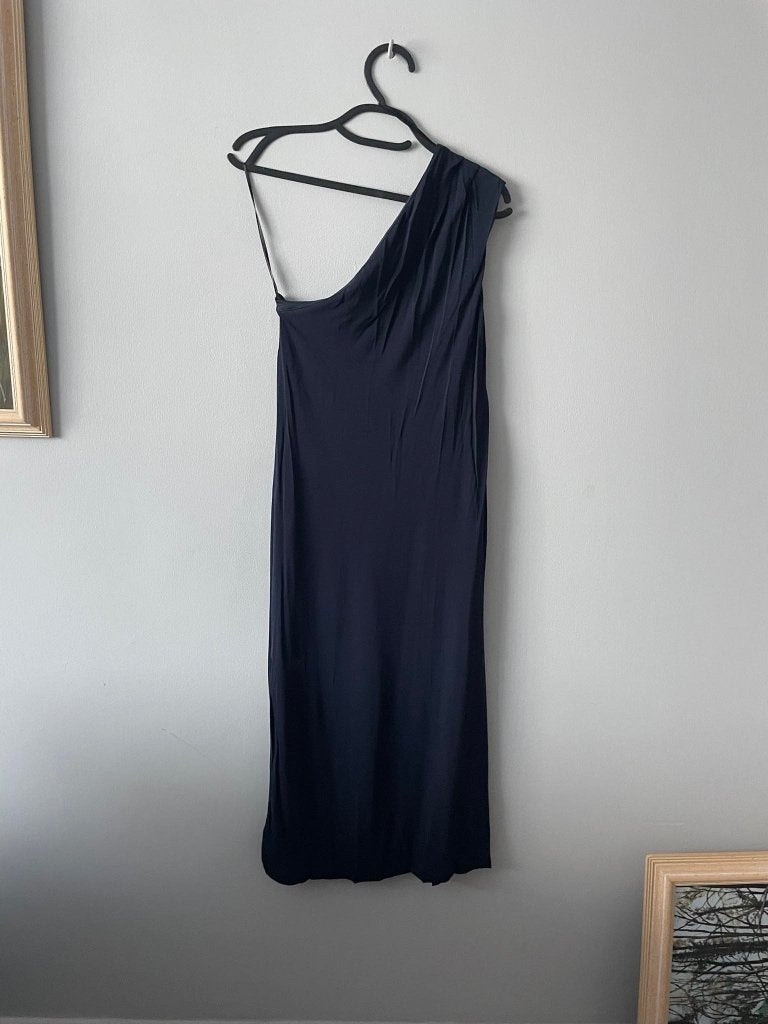 Nieuwe elegante soepelvallende jurk met blauwe sluier XS, Kleding | Dames, H&M, Blauw, Nieuw, Ophalen of Verzenden