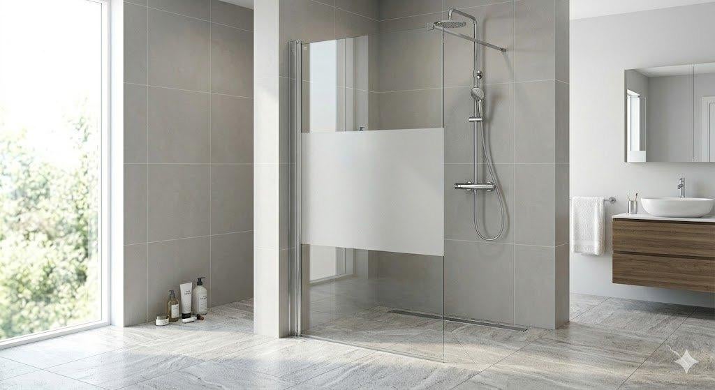Paroi de Douche Italienne – Verre Sablé – NEUF, Bricolage & Construction, Sanitaire, Enlèvement ou Envoi, Belgique, Info@ebrconcept.be