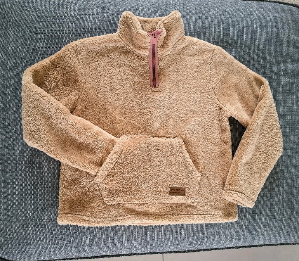 Pull polaire Ayacucho teddy beige/marron - Taille 128, Garçon ou Fille, Enlèvement ou Envoi, Pull ou Veste, Comme neuf