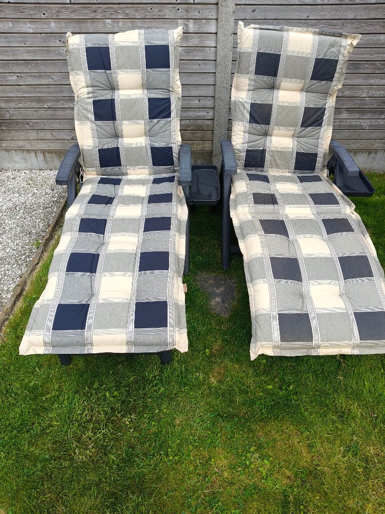 2 ligzetels HARTMAN – antraciet grijs – met kussens, Jardin & Terrasse, Chaises longues, Enlèvement, Utilisé, Synthétique, Mobile
