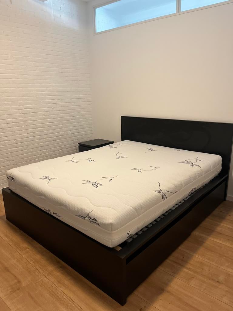 Bed IKEA MALM met opberglades, Comme neuf, Enlèvement, 200 cm, Bois