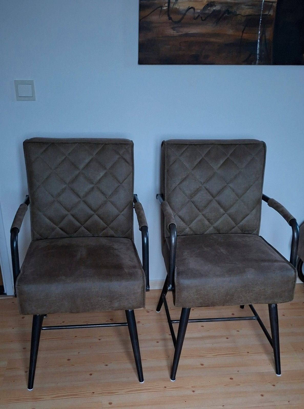 2 stoelen groen, Huis en Inrichting, Stoelen, Ophalen, Zo goed als nieuw, Overige kleuren, Twee