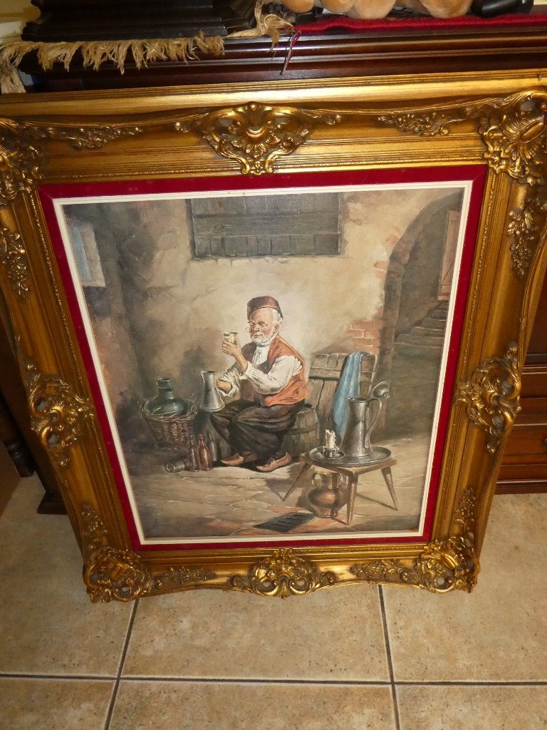 reproductie schilderij wijnproever, Enlèvement, Autres sujets, Panneau