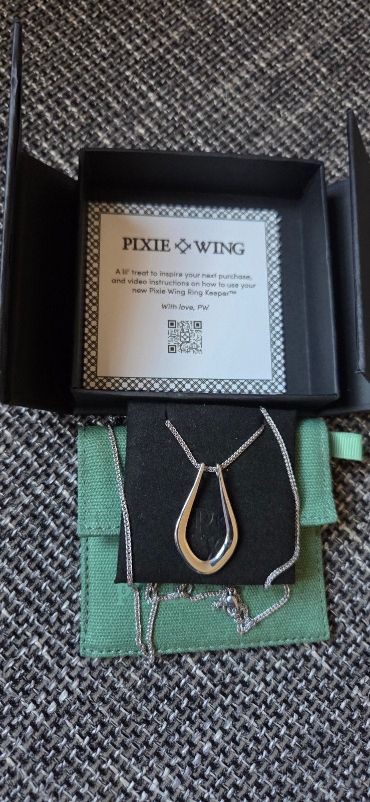 Pixie Wing Vesta Ring Keeper Ketting (18K White Gold Plated), Ophalen of Verzenden