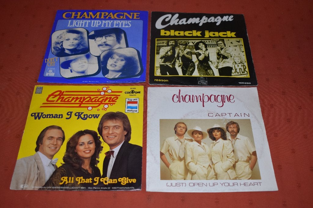 45t's van de rockband "champagne", Cd's en Dvd's, Vinyl | Rock, Zo goed als nieuw, Poprock, Overige typen, Ophalen of Verzenden