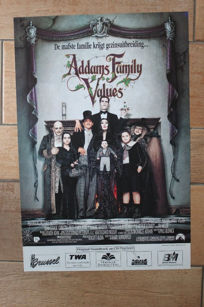 filmaffiche Addams Family Values 1993 filmposter, Collections, Posters & Affiches, Enlèvement ou Envoi, Rectangulaire vertical