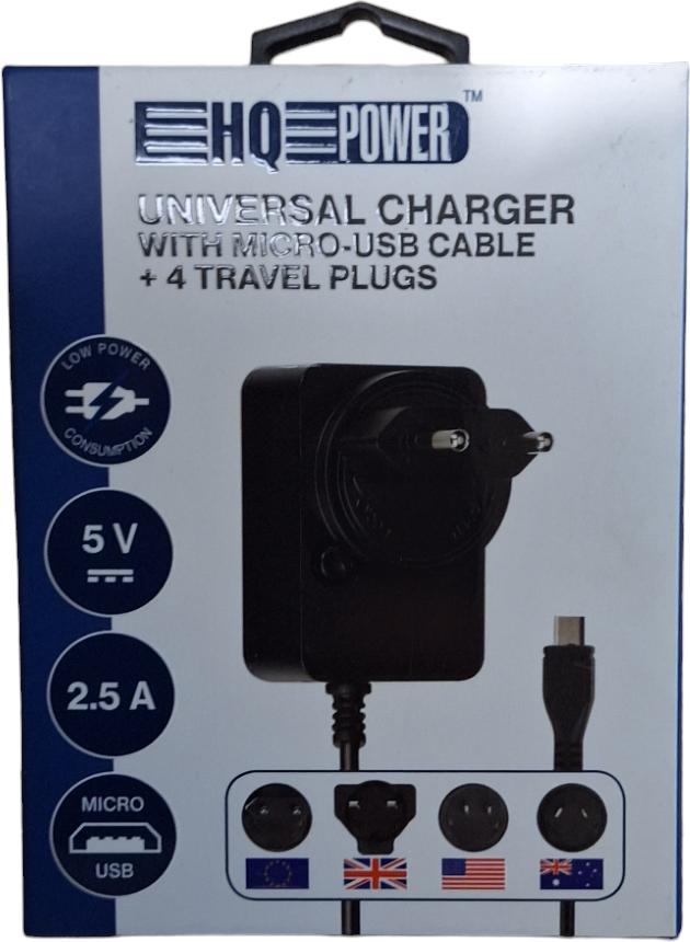 Universele reislader micro usb aansluiting en 4 reisstekkers, Caravans en Kamperen, Ophalen of Verzenden, Nieuw