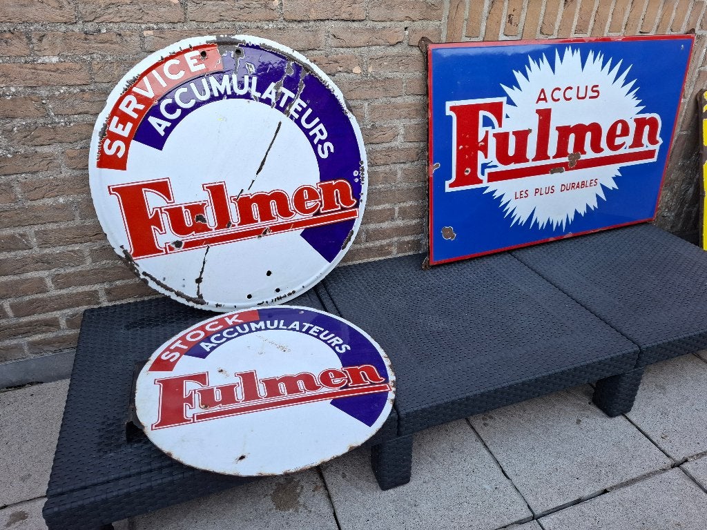 Collection Plaques émaillées Fulmen (4 pièces !), Enlèvement ou Envoi, Comme neuf, Panneau publicitaire