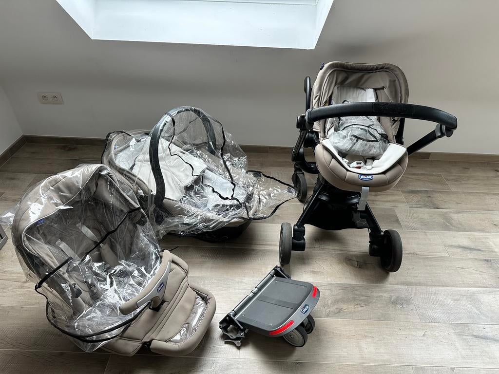 Poussette trio chicco + 2base urgent doit partir vite, Ophalen, Zo goed als nieuw, Kinderwagen