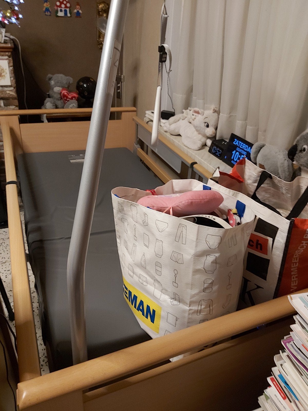 Ziekenhuisbed, Ophalen, 100 cm, Bruin, 210 cm