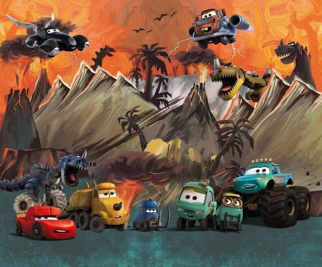 Disney Cars Vlies Behang Carosaurus - 300x250 - Gratis Verze, Kinderen en Baby's, Kinderkamer | Inrichting en Decoratie, Verzenden