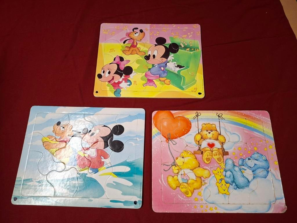 Vintage Puzzels : mickey mouse en troetelberen, Ophalen of Verzenden