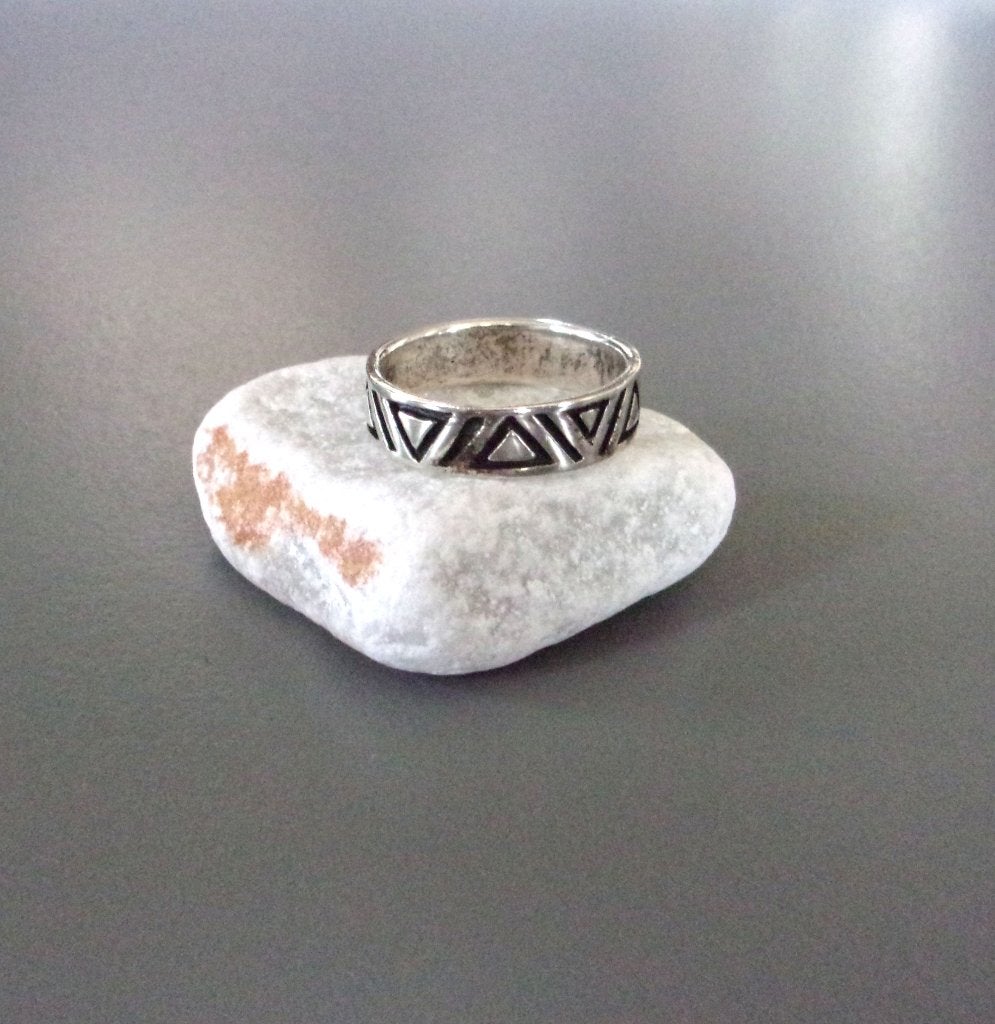Vintage Navajo sterling zilveren ring voor dames of heren, Ophalen of Verzenden, Zo goed als nieuw, Dame of Heer, Zilver