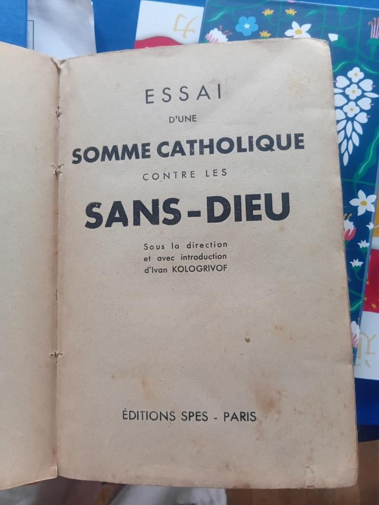 Livre Essai d'une Somme Catholique contre les Sans-Dieu, Ophalen of Verzenden