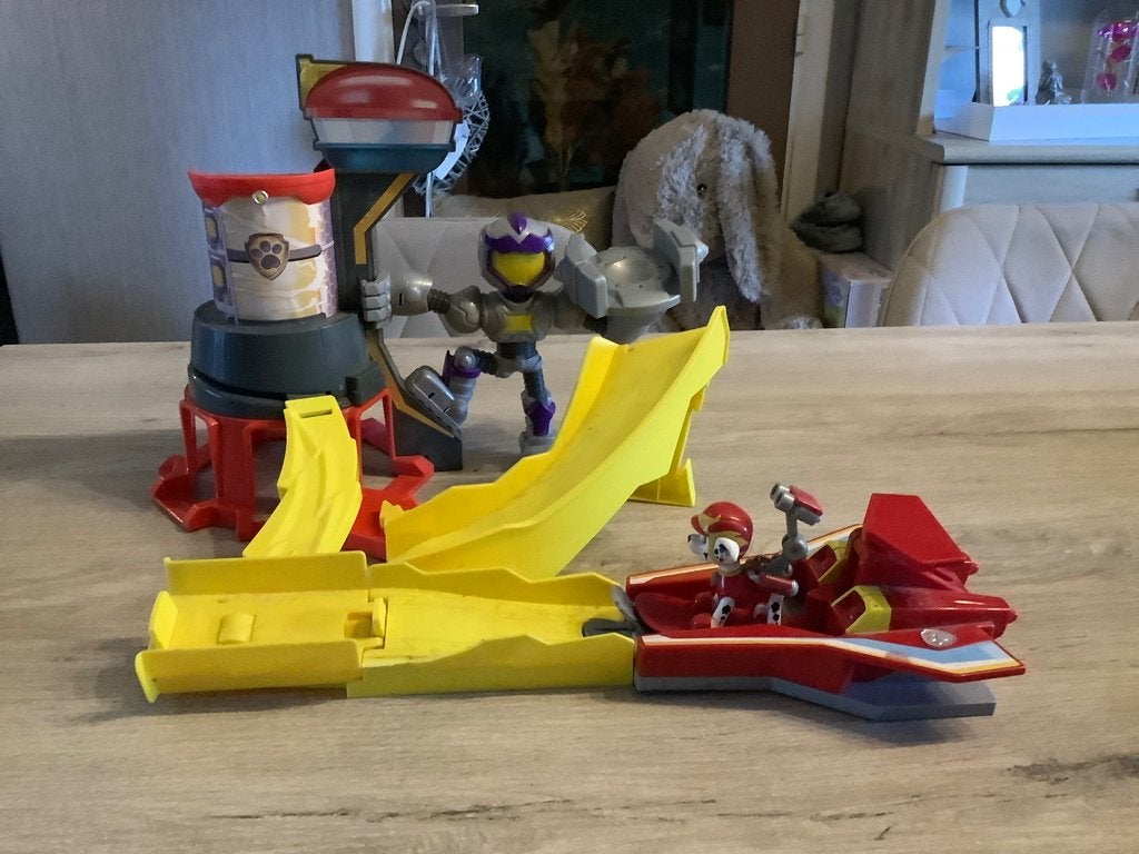 Paw Patrol true metal mighty pups meteor-circuit set, Ophalen of Verzenden, Zo goed als nieuw