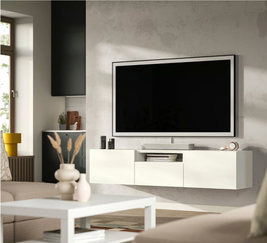 Besta TV-meubel Wit - Ikea, 25 à 50 cm, Moins de 100 cm, 150 à 200 cm, Enlèvement