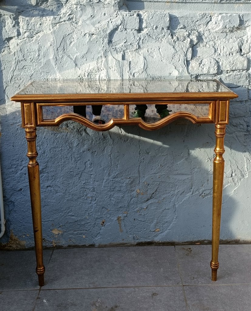 Bel et élégant ensemble console et miroir dorés, Maison & Meubles, Enlèvement, Comme neuf