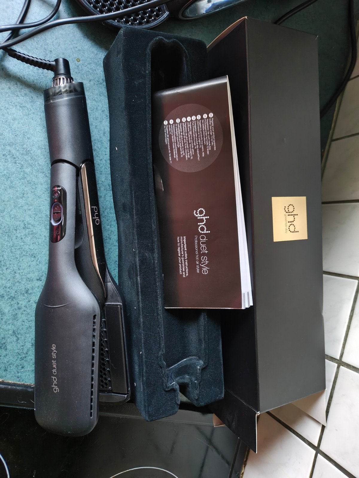 GHD stijlstang +fohn, Enlèvement, Comme neuf, Fer à friser ou Lisseur