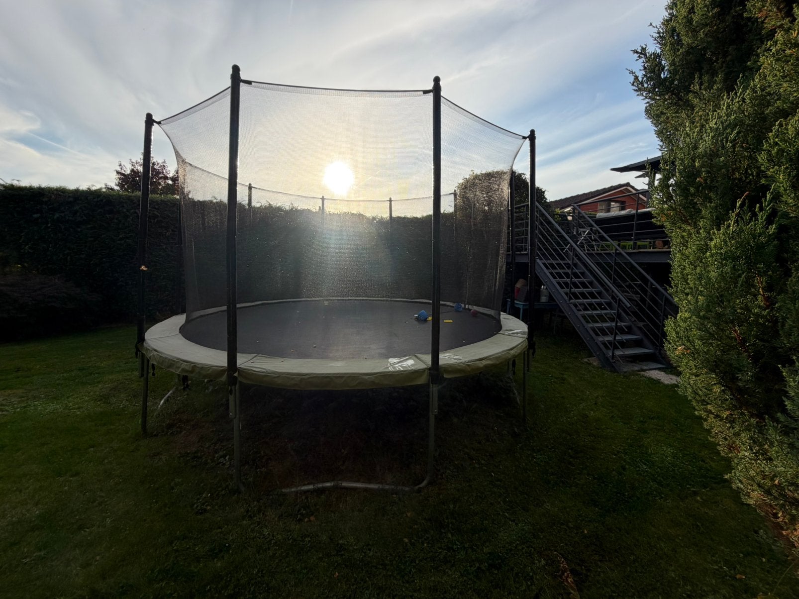 Trampoline rond 4m20, Enlèvement, Utilisé